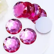 Briskbloom 40MM Large Flatback Rhinestones, 8PCS Peach Pink Round Acrylic Big Flatback Gems for Craft Cosplay Costume Jewelry Making DIY Diamond Stones