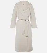 ['S Max Mara] 'S Max Mara Esturia wool wrap coat UK 12 white
