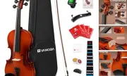 Violin 3/4 Size Fiddle Set, Junior Acoustic Violins Kit for Adults Beginners