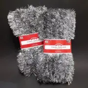 New 15 FT Holiday Time Tinsel Silver Tinsel Garland Christmas Holiday Decoration