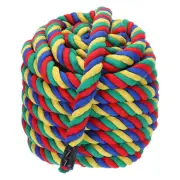 Natural Twisted Cotton Rope 1 Inch x 50 Feet Tug of War Rope, Red Blue Yellow