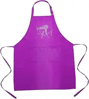 Happyyami Adjustable Hairdresser Apron with Front Pockets Lightweight Barber Apron for Hair Styling and Cooking Fashionable Design with Rhinestone Embellishments for Professionals