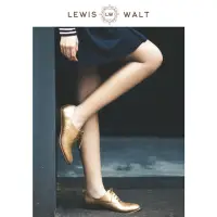 在飛比找momo購物網優惠-【Lewis Walt】通勤大碼復古英倫圓頭系帶低跟平底牛津