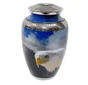 Bald Eagle Flying In A Cloudy Sky Urn For Ashes Cremation Human Remains