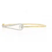 Celebration 9ct Yellow and White Gold with Round Brilliant Cut 1 Carat tw of Lab Grown Diamond Bangle
