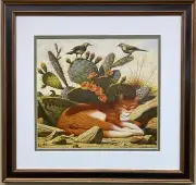 Charles Wysocki "A Prickly Pair and Pancho" Newly FRAMED Art Americana Rural