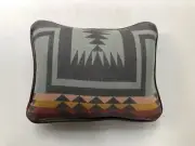 12"x14" Wool & Fudge Leather SW Pattern Pillow made w/Pendleton® Fabric