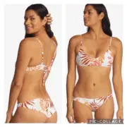 Roxy Printed palm leaf printed Beach Classics Cheeky Bikini Bottoms