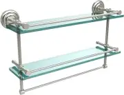 Allied Brass 2 Tb Gal Inch Gallery Double Towel Bar Glass Shelf 22