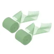 2 Rolls Chiffon Ribbon, 1-1/2 Inch x 5.5 Yard Silk Satin Ribbon, Light Green