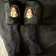 2 New Golf Head Covers Gag Gift Boobs Bobble Babes Jiggle Black Sweater Neck