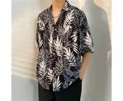 Men's short-sleeved floral shirt, handsome, loose and versatile, seaside short-sleeved shirt