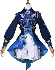 [Cos-Animefly] Navia Cosplay Costume Genshin Impact Cosplay Fontaine Dress Full Set With Hat Women Girls Halloween Party