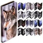For iPhone SE 16 15 14 13 Mini Plus Pro Max Wolf Theme Print Wallet Phone Cover
