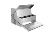 Auto Chicken Feeder Automatic Poultry Chook Food Feeding Treadle Spillproof Galvanized Steel Self Opening 10L