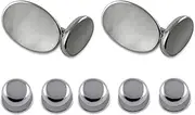 [Select Gifts] Sterling silver mother of pearl double-sided cuffflinks Shirt Dress Studs Gift Set
