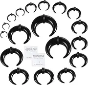[orilace] 20 Pcs Ear Stretching Kit Buffalo Pincher Septum Piercing Jewelry 14G 12G 10G 8G 6G 4G 2G 0G 00G Septum Rings Nose Septum Stretching Kit for Women Men