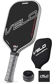 Velo Pickleball, Pickleball Paddles, Raw Carbon Fiber Pickleball Paddle w/Max Control&Spin, Dual Foam Injected Edge for Large Sweet Spot, Thermoformed 16mm Core, Non-Slip Long Handle, USAPA Approved