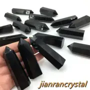 Natural Obsidian Obelisk Crystal Wand Point Quartz Tower Healing 1pc