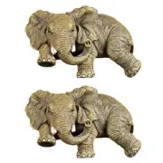 Design Toscano Ernie the Elephant Shelf Sitter Sculpture: Set of Two