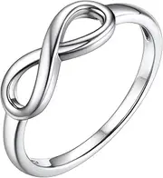 [CCBFY] 18k White Gold Gold Plated 925 Sterling Silver Rings for Women Promise Rings for Her, Stackable Wedding Bands Rings for Women Infinity Forever Love Knot Ring