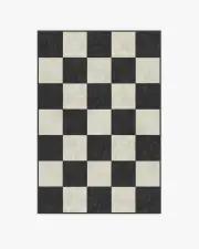120' x 185' | Machine Washable Runner Rug | Kid & Pet Friendly | Indoor Rug | Jaque Checkered Black Rug | Ruggable