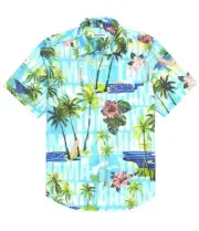 $128 Tommy Bahama Men's, Bahama Coast Aqua Shores Camp Shirt, Infinity Pool, S