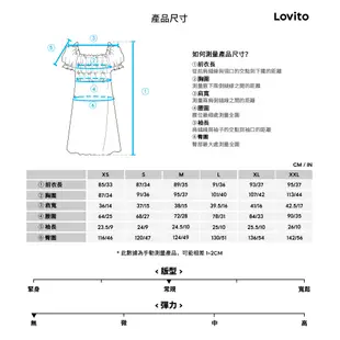 Lovito 女休閒點點荷葉邊裹身泡泡袖連身裙 LBL08173