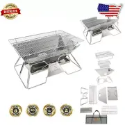 Durable Charcoal Grill with Adjustable Height & Canvas Storage Bag - 5+ Servings