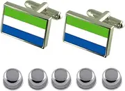 [Select Gifts] Shirt Dress Studs Sierra Leone Flag Cufflinks