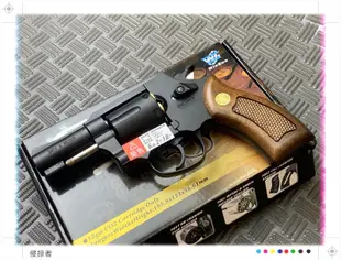 【侵掠者】WG Sheriff M36 2.5吋左輪 CO2 Revolver-黑色-咖啡色握把-刻字版