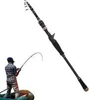 Fishing Pole, Sea Fishing Rod, Extendable Carbon Fiber Sea Joy, Retractable Saltwater Pole, Travel Accessories for Bass Trout, Retractable Saltwater Rod, Carbon Fiber Rod