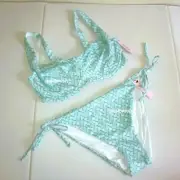 VICTORIA SECRET SWIM 38DDD-XXL Lace-Up Strappy Top Bikini Set Side Tie Bottom