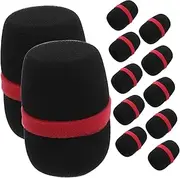 HYTROVE 12pcs Mic Sponge Windscreen Cover: Handheld Stage Microphone Noise Reduction Sleeves - Reusable Mic Protectors for Ktv Speech