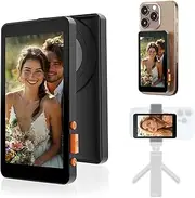 4'' Wireless Selfie Monitor Screen for Phone, Magnetic Mount, Remote Control Camera Phone Rear Camera Selfie Monitor for Vlog Live Stream and TikTok (Black)