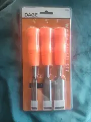 Wood Chisel 3 Piec Set With Acetate Handles "1/2" ,"3/4","1" INCH