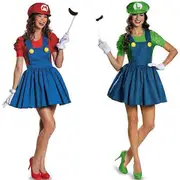 Women's Halloween Super Mario Costume Anime Cosplay Dress Red L