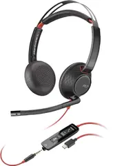 HP Poly Blackwire 5220 Stereo Usb-C Headset +3.5Mm Plug +Usb-C/A Adapter Wired Head-Band Business/Everyday Usb Type-C Black
