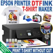 Epson Printer with DTF ink for Heat Transfer Print T-Shirt Maker Bundle /