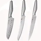 3Pcs TURWHO Santoku Bread Knife Slicing Knife German Steel Kitchen Knife Set