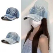 Rhinestones Baseball Hat Fashion Denims Hat Retros Street Hat Sunshades Hat