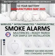 Wireless Interconnected Photoelectric Smoke Alarm Detector 10 Year Battery