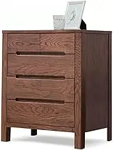 GUAWJRZDP Drawer Chest, Storage Cabinet Wood, Chest of Drawers, Storage with 5 Drawers, Drawers Organizer Storage, Space-Saving, for Living Room Kids Room(Walnut)