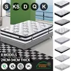 Queen Double King Single Mattress Bed Pocket Spring Memory Latex Foam EuroTop