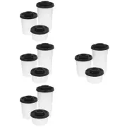 4 Pieces Jars with Labels Transparent Pepper Shaker Barbecue Seasoning Travel