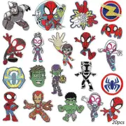 20pcs Iron On Patches, Superhero Cartoon Embroidered Patches, Diy Sew Applique Repair Patch For Jackets, Jeans, Pants, Clothes, Backpacks
