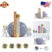 Space-Themed Astronaut Bookends - Heavy Duty Décor for Kids' Rooms