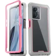For OnePlus Nord N300 5G Case Poetic Built-in-Screen Shockproof Cover Pink