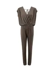 Grey Draped Sleeveless Jumpsuit