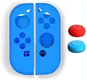 Khxriypha for Switch Joy-Con Controller Skin, Anti-Slip Silicone Grips Covers Soft Ultra-Thin Protective Cover Case for Switch Controller with 2 Thumb Grip Caps (blue)